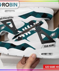 Custom Philadelphia Eagles Football Logo Air Jordan 4 Sneaker