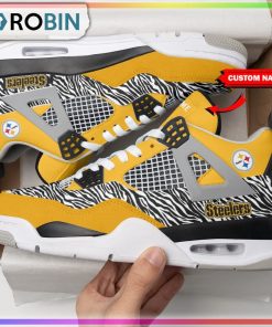 Custom Pittsburgh Steelers Tiger Skin Air Jordan 4 Sneaker