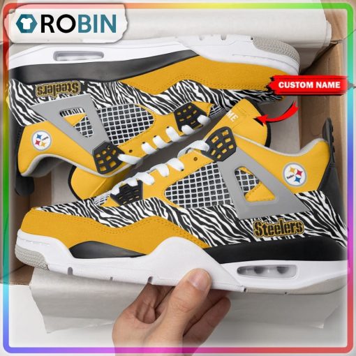 Custom Pittsburgh Steelers Tiger Skin Air Jordan 4 Sneaker