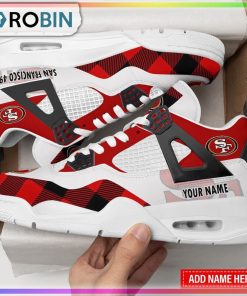 Custom San Francisco 49ers Caro Pattern Air Jordan 4 Sneaker