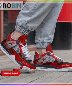Custom San Francisco 49ers Logo Design Air Jordan 4 Sneaker