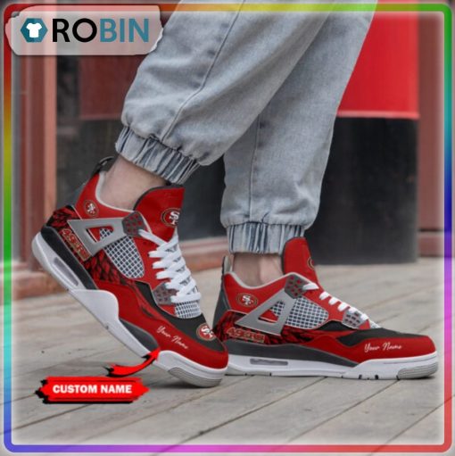 Custom San Francisco 49ers Logo Design Air Jordan 4 Sneaker