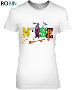 Cute Health Worker Nurse Halloween Pattern Halloween Nursing Classic Unisex Shirt