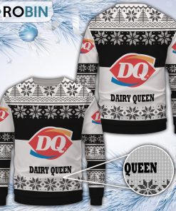 Dairy Queen Merry Christmas All Over Print Ugly Sweater Uniform