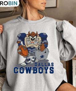 Dallas Cowboy Football Looney Tunes Funny Shirt, Vintage Style Crewneck Long Sleeve