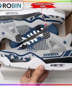 Dallas Cowboys Camouflage NFL Personalized Air Jordan 4 Sneaker