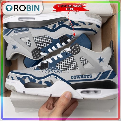 Dallas Cowboys Camouflage NFL Personalized Air Jordan 4 Sneaker