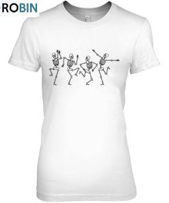 Dancing Skeletons Machine Embroidery Unisex Shirt
