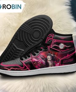 Demon Slayer Nezuko Jordan Sneakers Black Cool Style Custom Anime Shoes