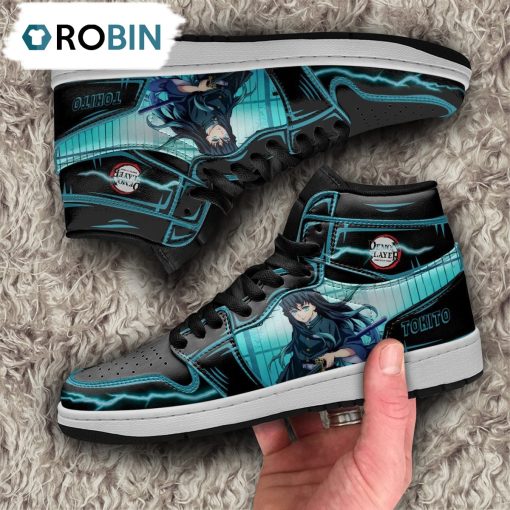Demon Slayer Tokito Jordan Sneakers Black Cool Style Custom Anime Shoes