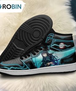 Demon Slayer Tokito Jordan Sneakers Black Cool Style Custom Anime Shoes