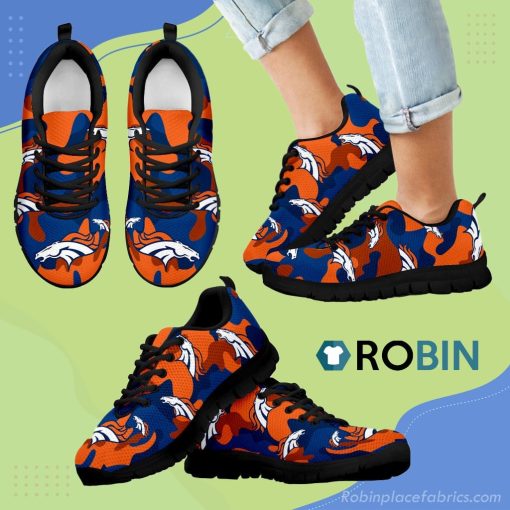 Denver Broncos Cotton Camouflage Fabric Military Solider Style Breathable Running Sneaker