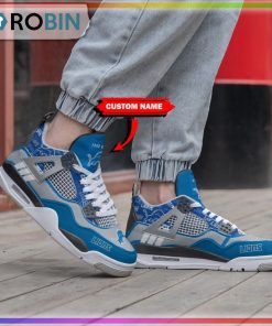 Detroit Lions Personalized Air Jordan 4 Sneaker Detroit Lions Personalized Air Jordan 4 Sneaker