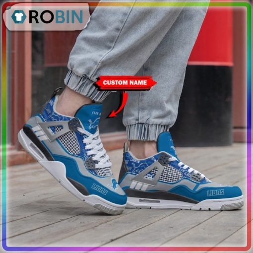 Detroit Lions Personalized Air Jordan 4 Sneaker