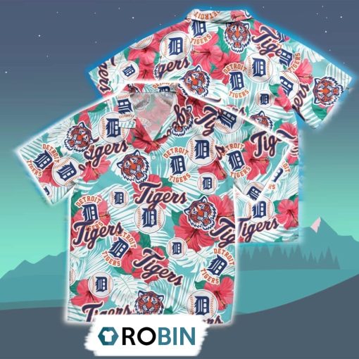Detroit Tigers Tropical Hawaiian Shirt, 3D Printed Aloha Shirt