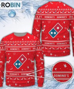 Domino’s Pizza Red Merry Christmas All Over Print Ugly Sweater