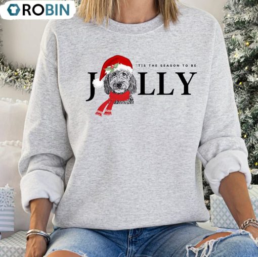 Doodle Dog Jolly Christmas Shirt, Bernedoodle Short Sleeve Long Sleeve