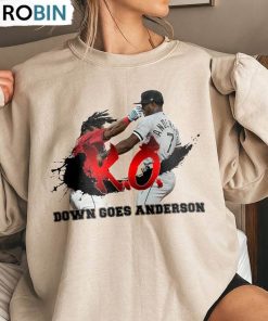 Down Goes Anderson Trendy Shirt, Funny Baseball Crewneck Sweatshirt