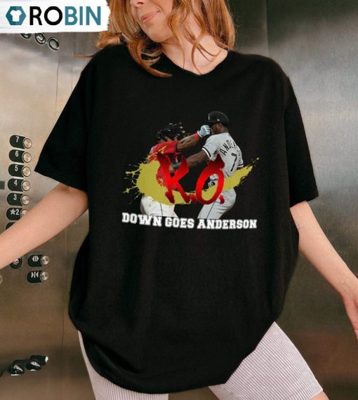 Down Goes Anderson Trendy Shirt, Funny Baseball Crewneck Sweatshirt