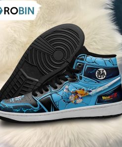 Dragon Ball Goku Super Saiyan Blue Jordan 1 High Sneakers, Custom Anime Shoes