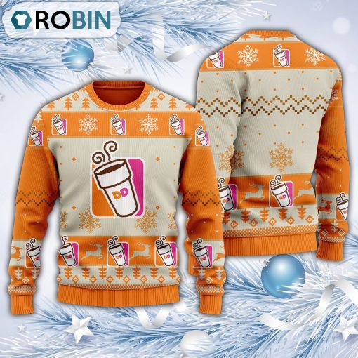 Dunkin’ Donuts Christmas All Over Print Ugly Sweater