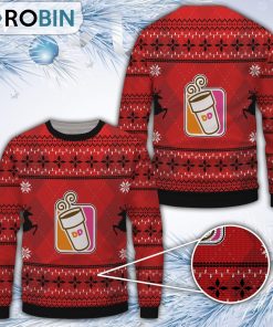 Dunkin’ Donuts Merry Christmas All Over Print Ugly Sweater