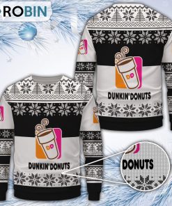 Dunkin’s Donuts Merry Christmas All Over Print Ugly Sweater Uniform