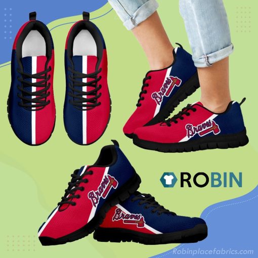 Dynamic Aparted Colours Beautiful Logo Atlanta Braves Breathable Running Sneaker