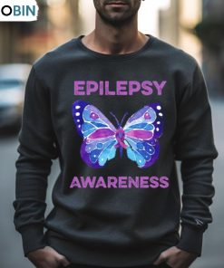 Epilepsy Awareness Butterfly Purple Ribbon Shirt