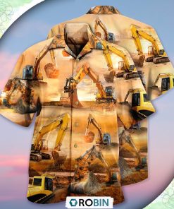 Excavator Working Hard Casual Button-Down Shirt