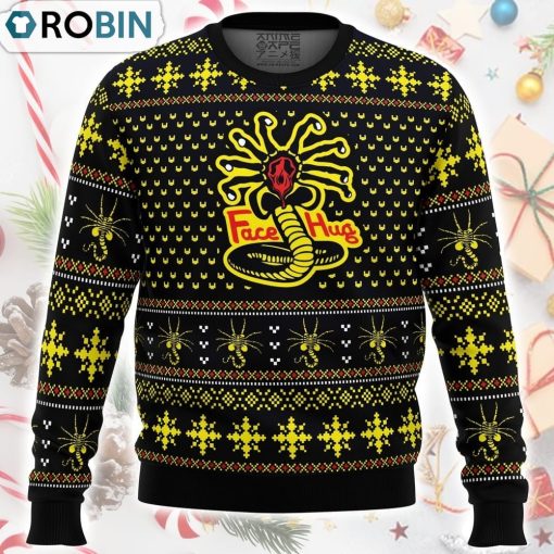 Face Hugs For Everyone Alien Ugly Christmas Sweater