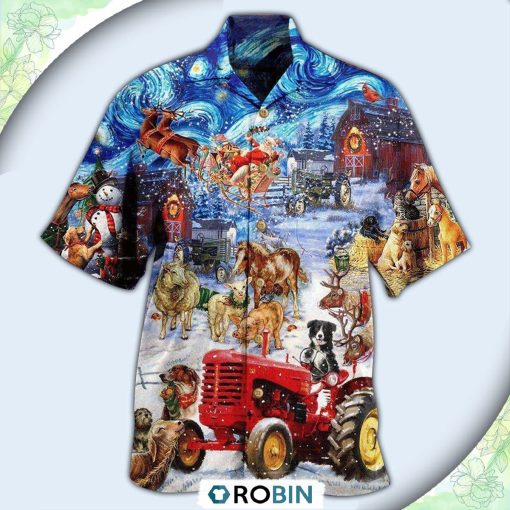 Farm Merry Xmas Lover Forever Casual Button-Down Shirt