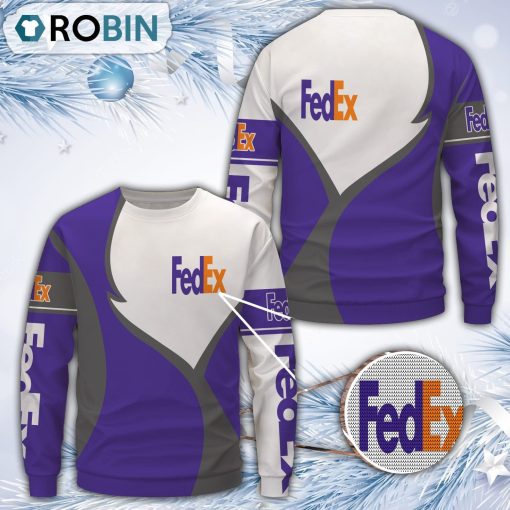 Fedex Purple Merry Christmas All Over Print Ugly Sweater