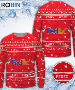 Fedex Red Merry Christmas All Over Print Ugly Sweater