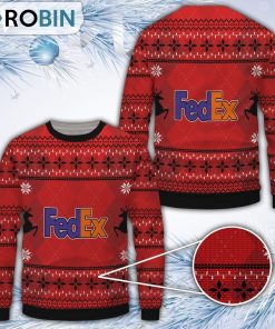 Fedex Red Pattern Merry Christmas All Over Print Ugly Sweater Fedex Red Pattern Merry Christmas All Over Print Ugly Sweater