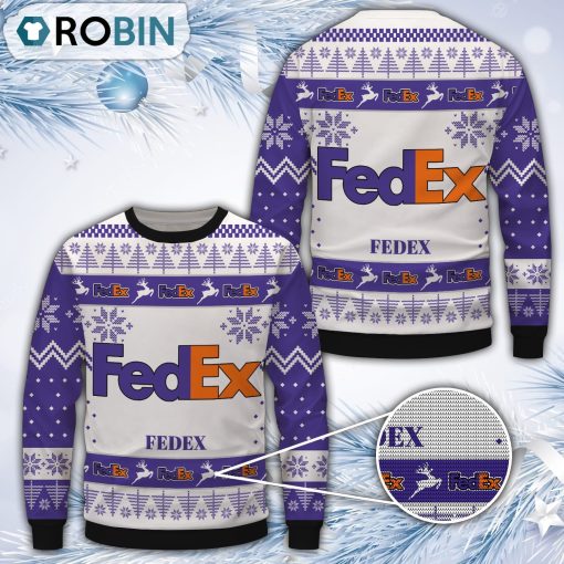 Fedex White Merry Christmas All Over Print Ugly Sweater