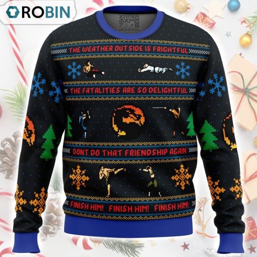 Finish Him! Mortal Kombat Ugly Christmas Sweater