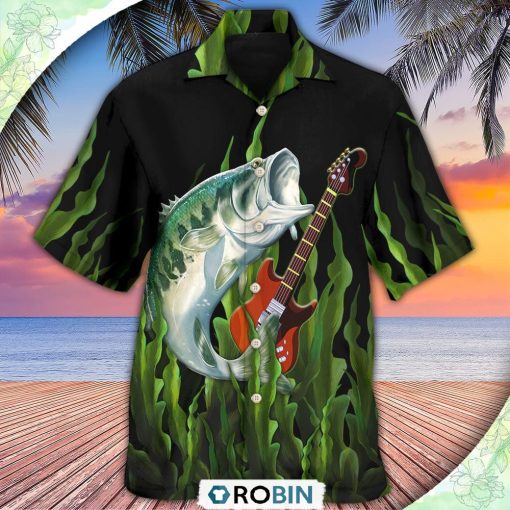 Fishing I Like Fishing And Guitars Casual Button-Down Shirt