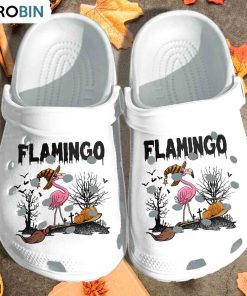 Flamingo Enjoys Halloween Crocs Shoes
