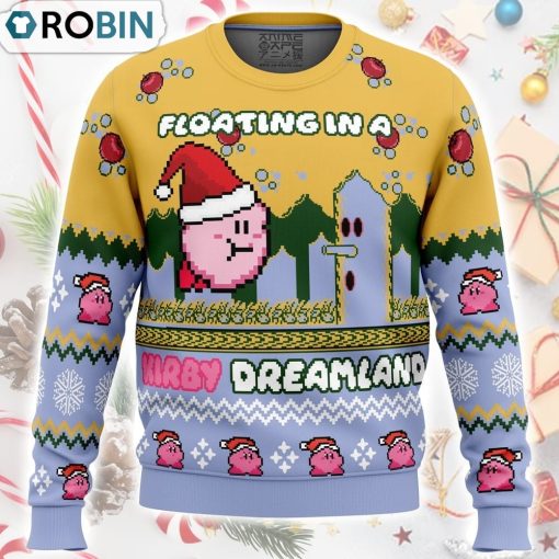 Floating in a Kirby Dreamland Ugly Christmas Sweater