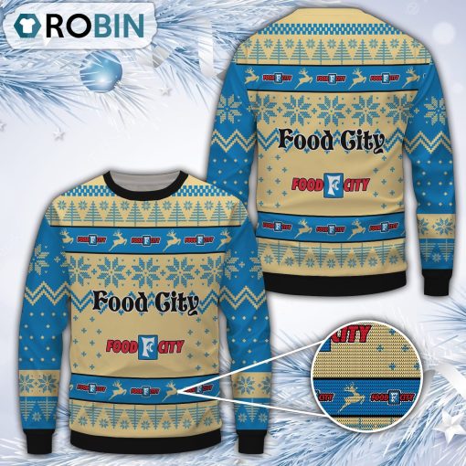 Food City Merry Christmas All Over Print Ugly Sweater