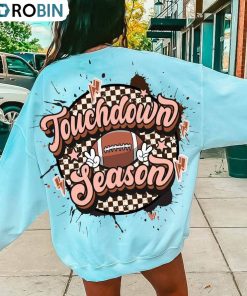 Football Touchdown Season Shirt, Vintage Design Short Sleeve Long Sleeve