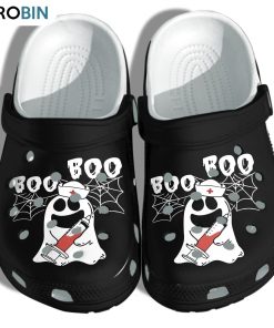 Funny Ghost Nurse Boo Boo Crocs Shoes