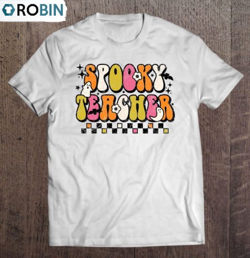 Funny Spooky Season Retro Spooky Teacher Halloween Costume Ver2 Unisex Shirt