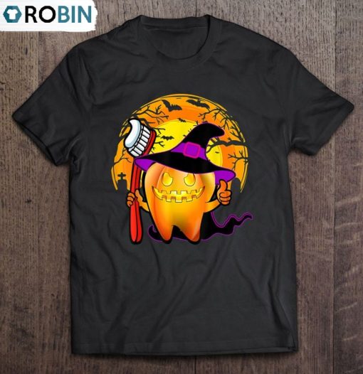 Funny Tooth Dental Hygiene Dentist Witch Halloween Costume Unisex Shirt