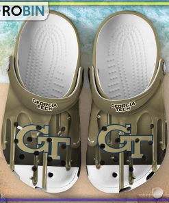 Georgia Tech Yellow Jackets 3D Melting Paint Printed Crocs Shoes Georgia Tech Yellow Jackets 3D Melting Paint Printed Crocs Shoes