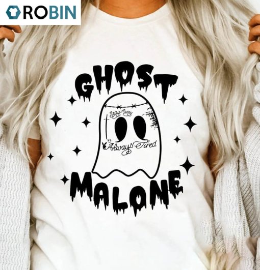 Ghost Malone Retro 90s Shirt, Cool Design Unisex Hoodie Crewneck For Halloween Party
