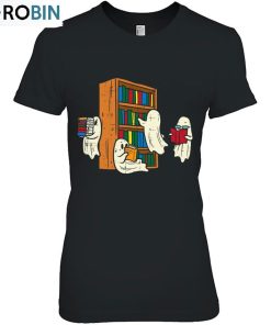 Ghosts Reading Books Teacher Halloween Librarian Boooks Unisex Shirt