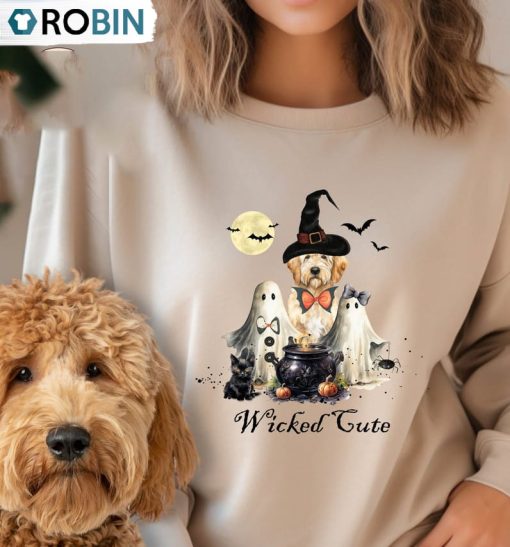 Goldendoodle Dog Halloween Wicked Shirt, Trick Or Treat Hoodie Long Sleeve