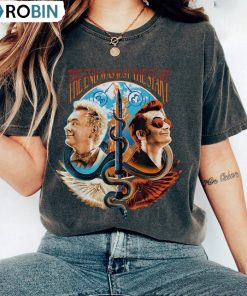 Good Omens Move Comic Shirt, The End Was Just The Start Long Sleeve Unisex Hoodie